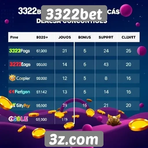 Comparativo entre 3322bet e concorrentes do setor